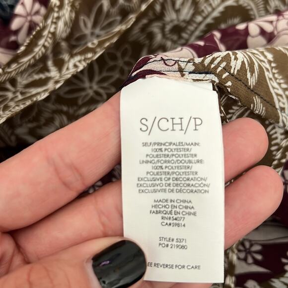 Cabi Dani Paisley Patchwork Shirred Chiffon Women Dress Size Small - Picture 8 of 8